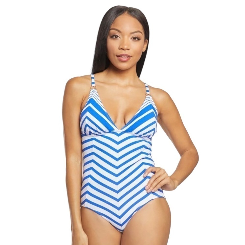 Tommy Bahama Cobalt Stripe One Piece Swimsuit NWOT